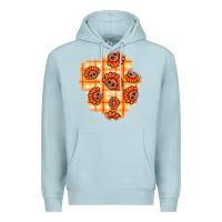 Blue Mist Thanksgiving Turkey With Tartan Patch Premium Hoodie - BundleAndBundleShop