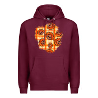 Burgundy Thanksgiving Turkey With Tartan Patch Premium Hoodie - BundleAndBundleShop