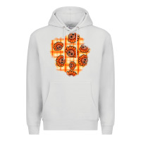 Dove Grey Thanksgiving Turkey With Tartan Patch Premium Hoodie - BundleAndBundleShop