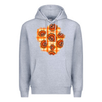 Heather Grey Thanksgiving Turkey With Tartan Patch Premium Hoodie - BundleAndBundleShop