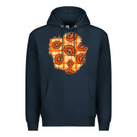 Navy Thanksgiving Turkey With Tartan Patch Premium Hoodie - BundleAndBundleShop
