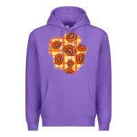 Purple Thanksgiving Turkey With Tartan Patch Premium Hoodie - BundleAndBundleShop