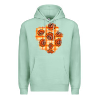 Seafoam Thanksgiving Turkey With Tartan Patch Premium Hoodie - BundleAndBundleShop