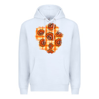 White Thanksgiving Turkey With Tartan Patch Premium Hoodie - BundleAndBundleShop