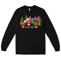 Black lpn nurse truck with cactus and sunflowers Long Sleeve Tee - AdoDesignShop