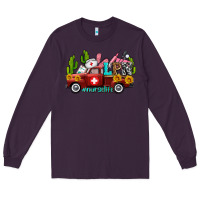Plum lpn nurse truck with cactus and sunflowers Long Sleeve Tee - AdoDesignShop