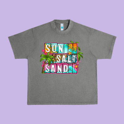 Sun Salt Sand Summer Urban Heavy Tee Designed By Zillion Design Studio