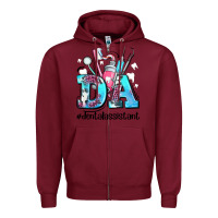 Burgundy da dental assistant Zipper Hoodie - AdoDesignShop