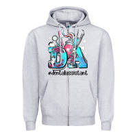 Heather Grey da dental assistant Zipper Hoodie - AdoDesignShop