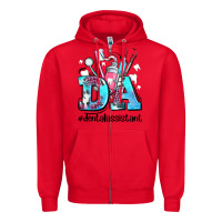 Red da dental assistant Zipper Hoodie - AdoDesignShop