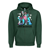 Sports Green da dental assistant Zipper Hoodie - AdoDesignShop