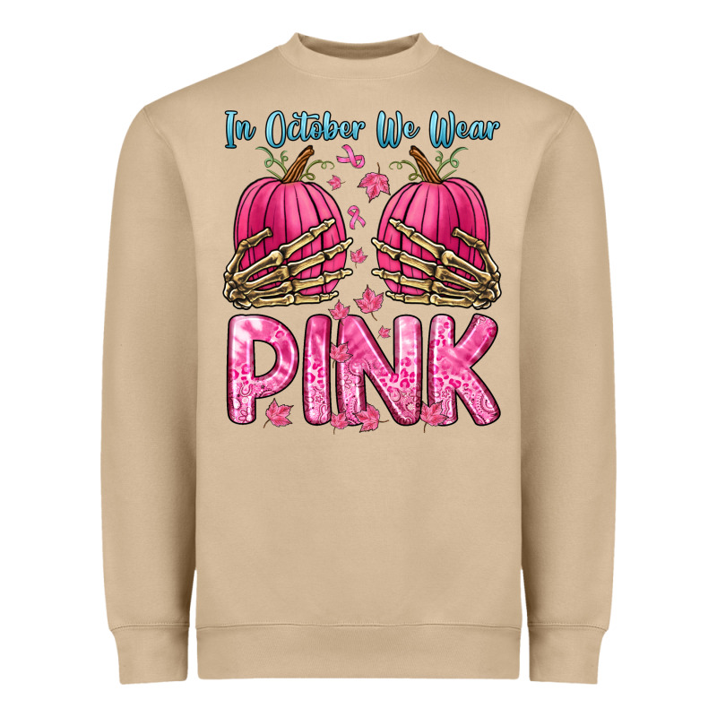 In October We Wear Pink Heavyweight Sweatshirt by Zillion Design Studio | Teevron