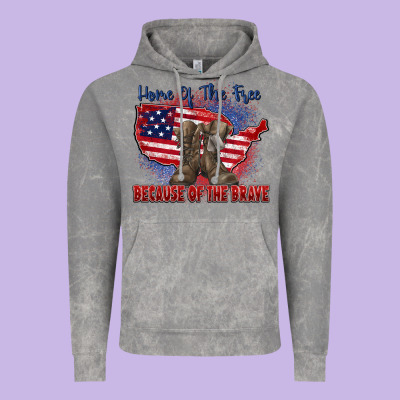 Home Of The Free Because Of The Brave Vintage Hoodie Designed By Zillion Design Studio