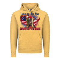 Vintage Mustard home of the free because of the brave Vintage Hoodie - Zillion Design Studio