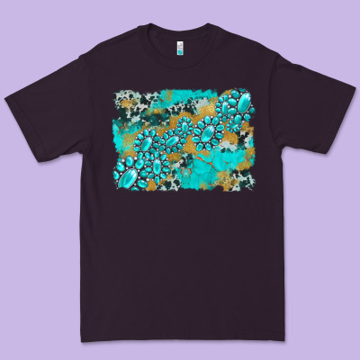 Gemstone Cowhide Glitter Background Premium Tee Designed By Artiststas