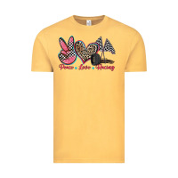 Vintage Mustard peace love racing Vintage Tee - Zillion Design Studio