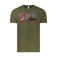 Vintage Olive peace love racing Vintage Tee - Zillion Design Studio