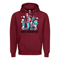 Burgundy d h dental hygienist Zipper Hoodie - AdoDesignShop