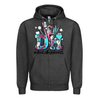 Charcoal Heather d h dental hygienist Zipper Hoodie - AdoDesignShop