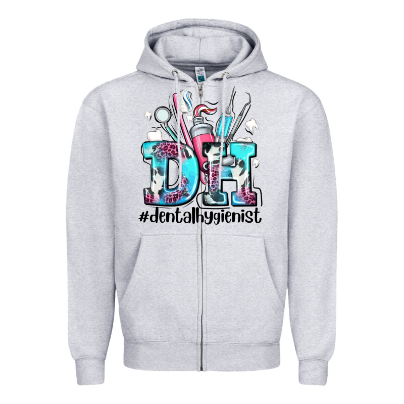 D H Dental Hygienist Zipper Hoodie by AdoDesignShop | Teevron