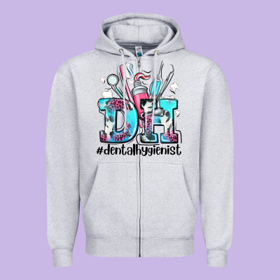 D H Dental Hygienist Zipper Hoodie Designed By Adodesignshop