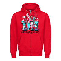 Red d h dental hygienist Zipper Hoodie - AdoDesignShop