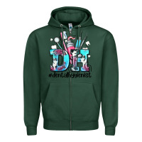 Sports Green d h dental hygienist Zipper Hoodie - AdoDesignShop