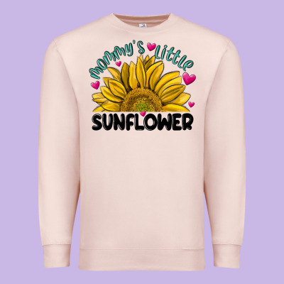 Mommy' S Little Sunflower Premium Sweatshirt Designed By Maliassmallbusiness