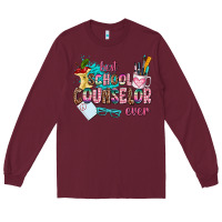 Burgundy best school counselor ever Long Sleeve Tee - AdoDesignShop