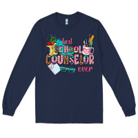 Navy best school counselor ever Long Sleeve Tee - AdoDesignShop