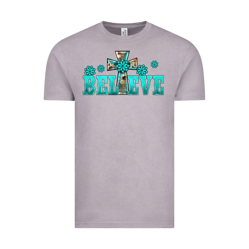 Western Turquoise's Gemstones Cross Believe Vintage Tee by BarkalooDesign | Teevron