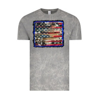Cloud Rock american flag with cowhide background Vintage Tee - RanaPortraitStore