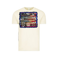 Vintage Arctic american flag with cowhide background Vintage Tee - RanaPortraitStore