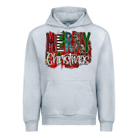 Heather Grey Merry Christmas Buffalo Plaid Leopard Urban Hoodie - Bettercallsaul