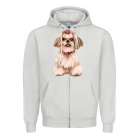 Dove Grey shih tzu Zipper Hoodie - Artiststas