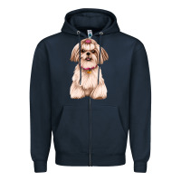 Navy shih tzu Zipper Hoodie - Artiststas