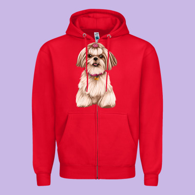 Shih Tzu Zipper Hoodie Designed By Artiststas