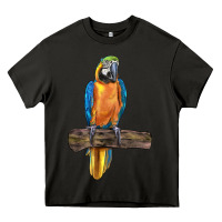 Asphalt blue throated macaw Heavy Core Tee - LillyAllenDesigns