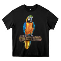 Black blue throated macaw Heavy Core Tee - LillyAllenDesigns
