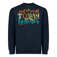 Navy just a small town teacher Heavyweight Sweatshirt - texasbilliewilder