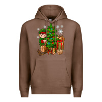 Chestnut Christmas Elf With Gift Premium Hoodie - BundleAndBundleShop