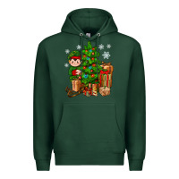 Sports Green Christmas Elf With Gift Premium Hoodie - BundleAndBundleShop