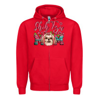 Red shih tzu mom Zipper Hoodie - Artiststas
