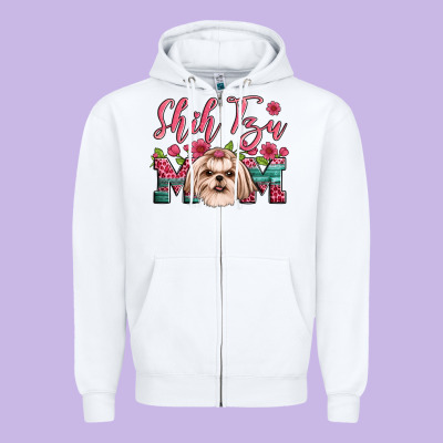Shih Tzu Mom Zipper Hoodie Designed By Artiststas