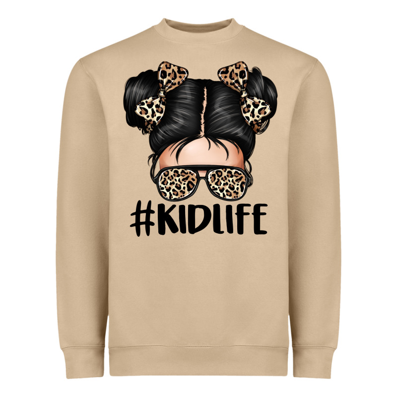 Kid Life Leopard Messy Bun Heavyweight Sweatshirt by texasbilliewilder | Teevron