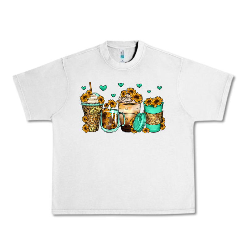 Sunflowers Coffee Cups Urban Heavy Tee by Zillion Design Studio | Teevron