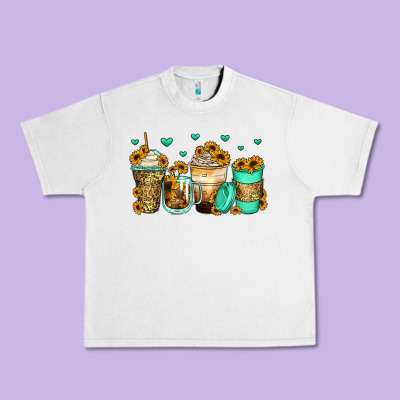 Sunflowers Coffee Cups Urban Heavy Tee Designed By Zillion Design Studio