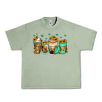 Oil Green sunflowers coffee cups Urban Heavy Tee - Zillion Design Studio