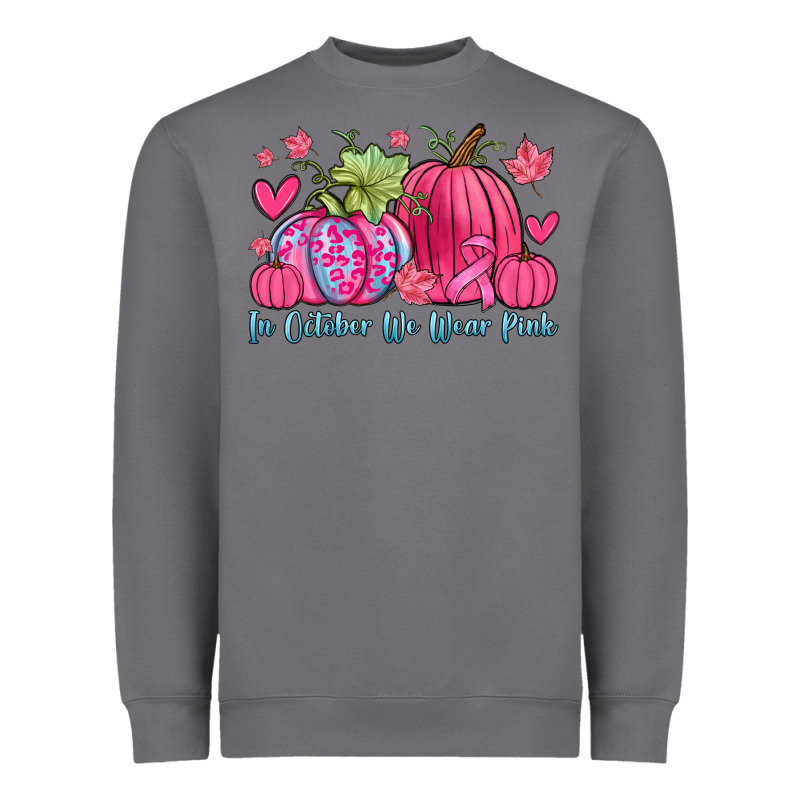 In October We Wear Pink Heavyweight Sweatshirt by Zillion Design Studio | Teevron