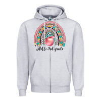 Heather Grey hello 3rd grade Zipper Hoodie - JahusDesignShop